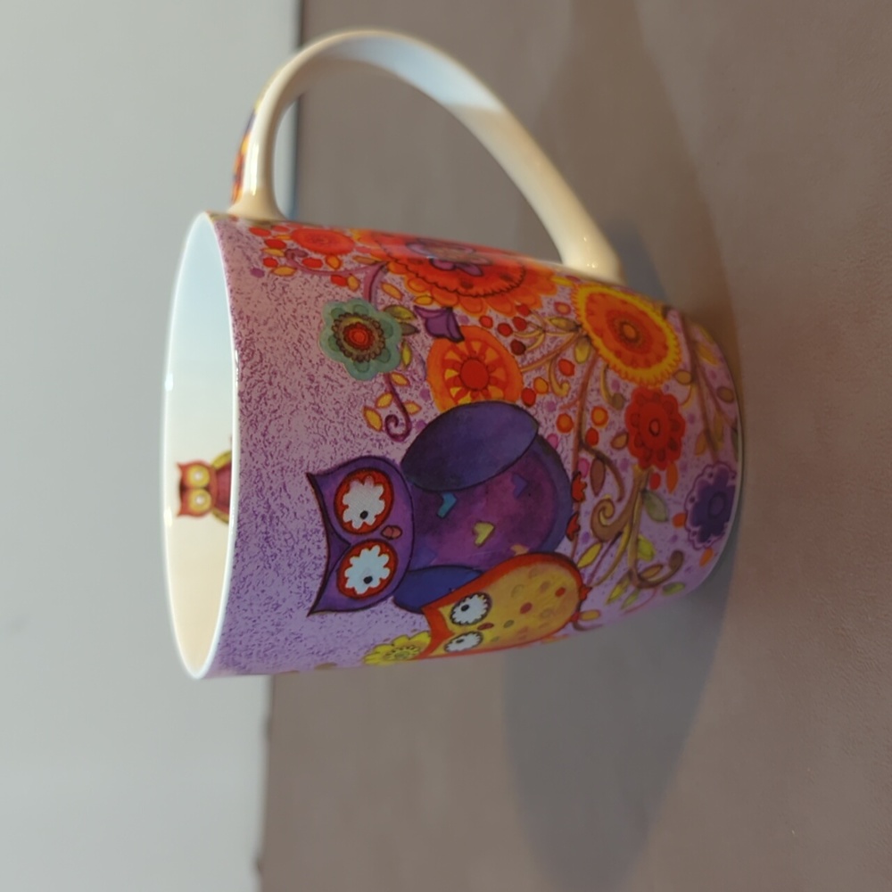 Christian art gifts Mug Coffee Tea Cup Don’t worry about today Flowers Owl